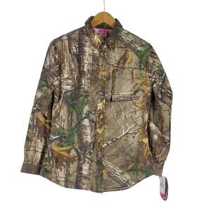 NEW Lady Bell Realtree Camouflage Long Sleeve Shirt Womens S Button Up Xtra